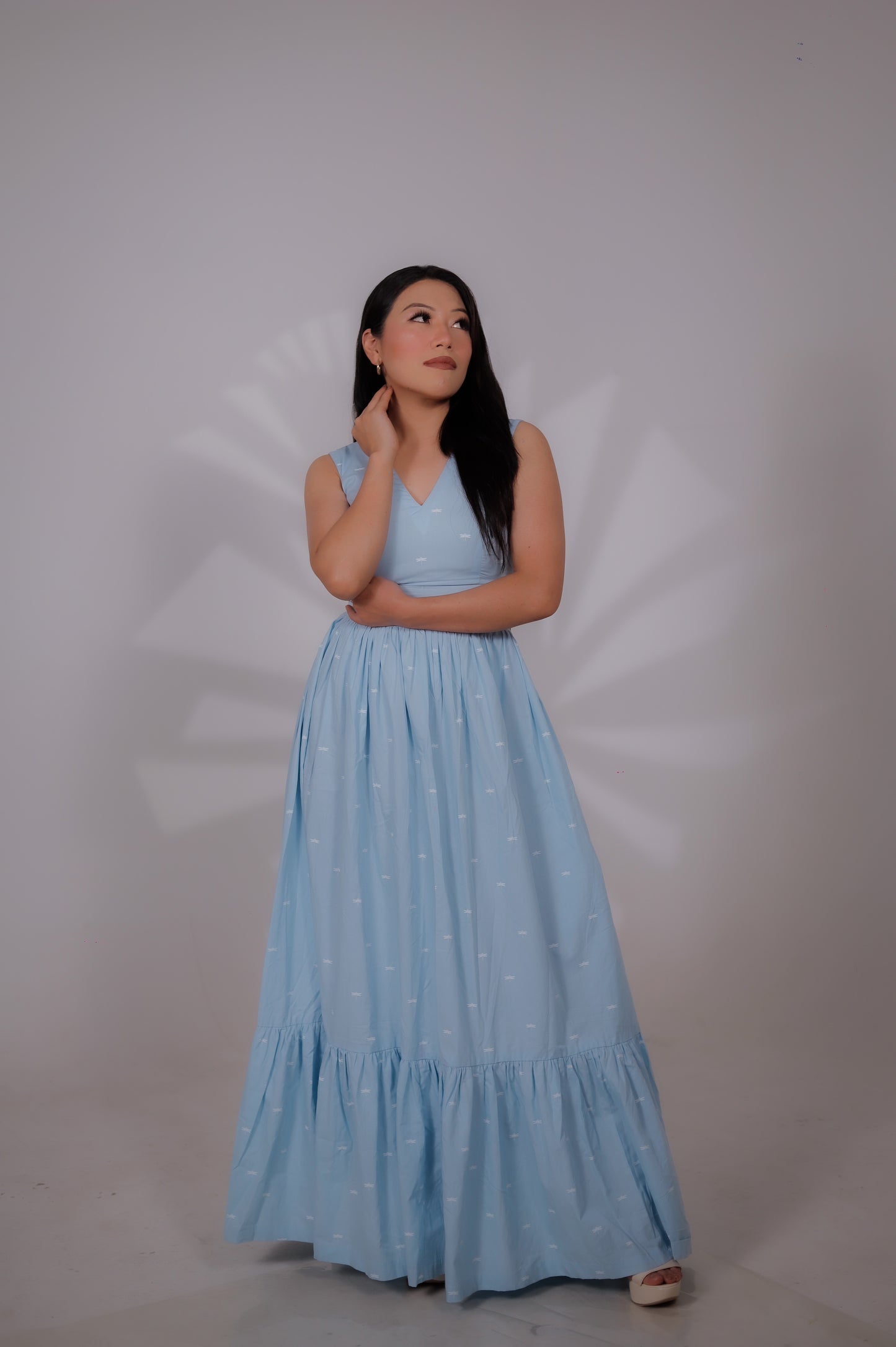 Light Blue Sleeveless Maxi Dress for Women – Summer Casual & Vacation Outfit