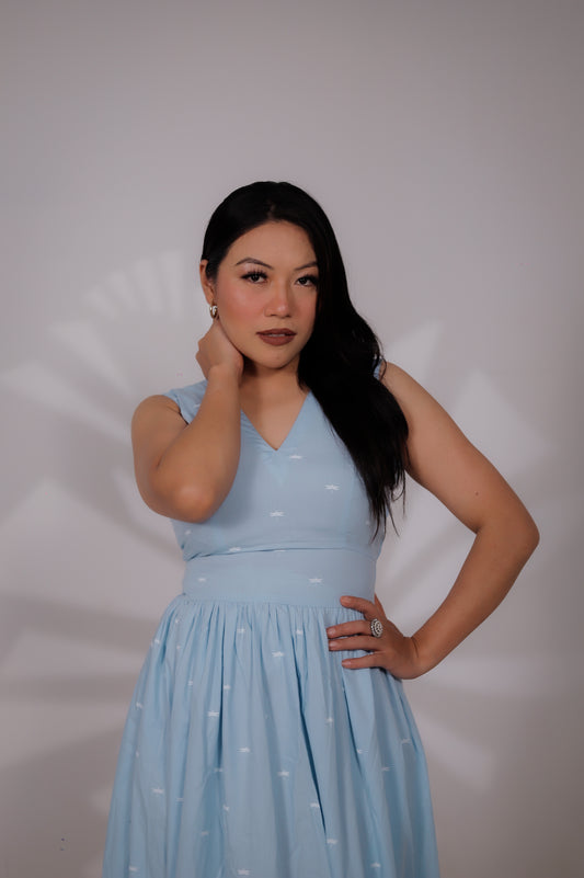Light Blue Sleeveless Maxi Dress for Women – Summer Casual & Vacation Outfit