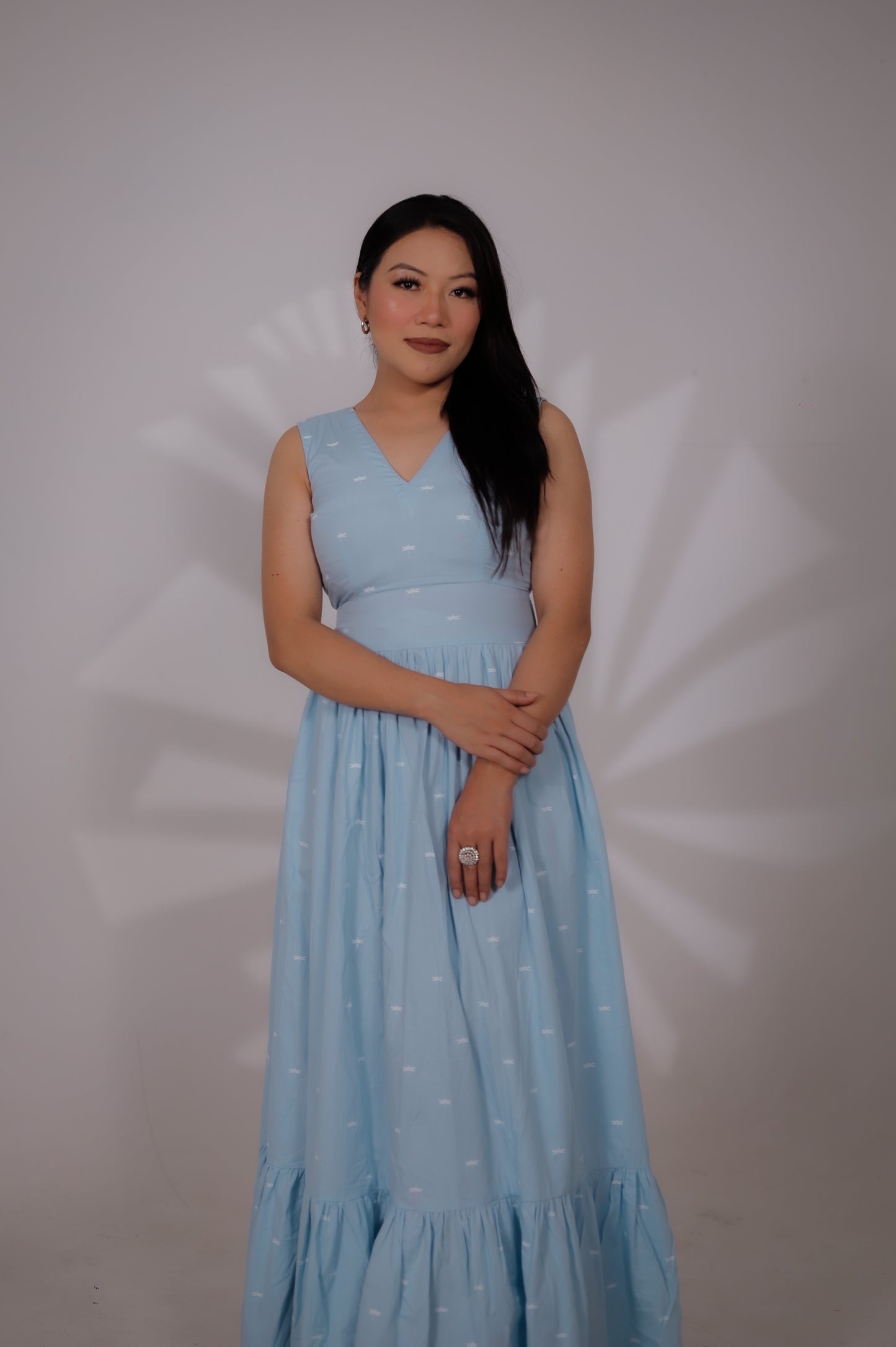 Light Blue Sleeveless Maxi Dress for Women – Summer Casual & Vacation Outfit