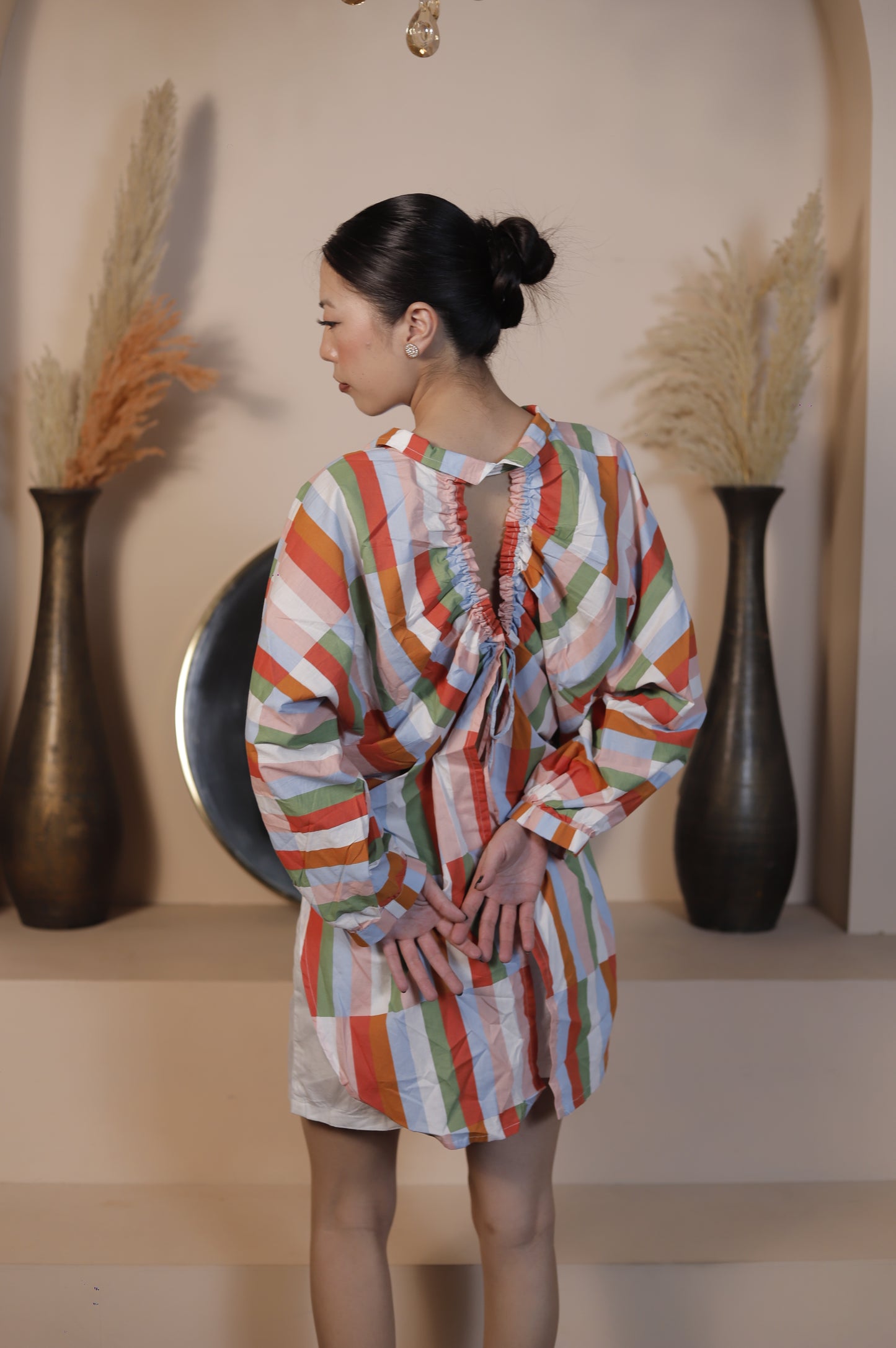 Shop breathable multicolor striped cotton shirt for women. Perfect for casual outings, brunch, travel & summer wear. Trendy & comfortable everyday style.