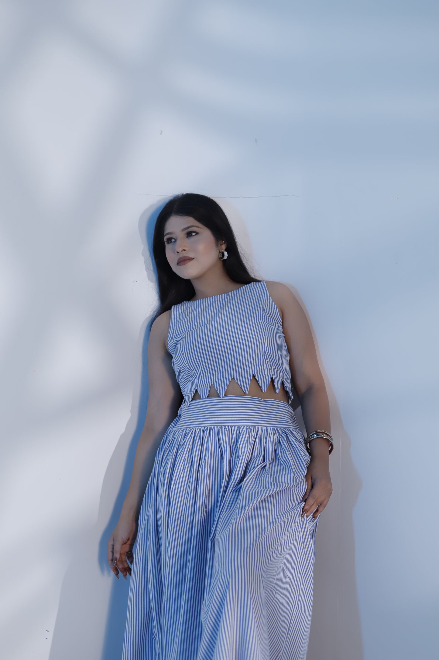 Blue & White Striped Sleeveless Maxi Dress – Casual Summer & Resort Wear for Women